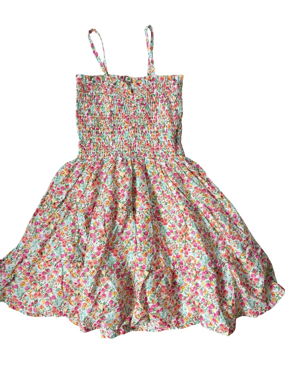 Janie and Jack Pink Yellow Ditsy Floral Smocked Sundress 12